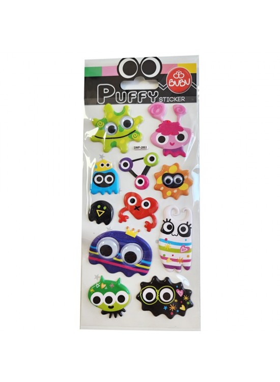 Bu-Bu Puffy Stıckers Oynar Gözlü Monsters 9x21 (S) BUBU-SWP-2003