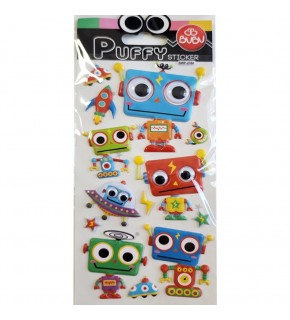 Bu-Bu Puffy Stıckers Oynar Gözlü Robotlar 9x21 BUBU-SWP-2104
