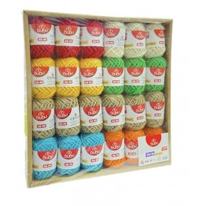 Bu-Bu Renkli Jüt İp 10M 6 Natural+18 Renkli (1 Adet)