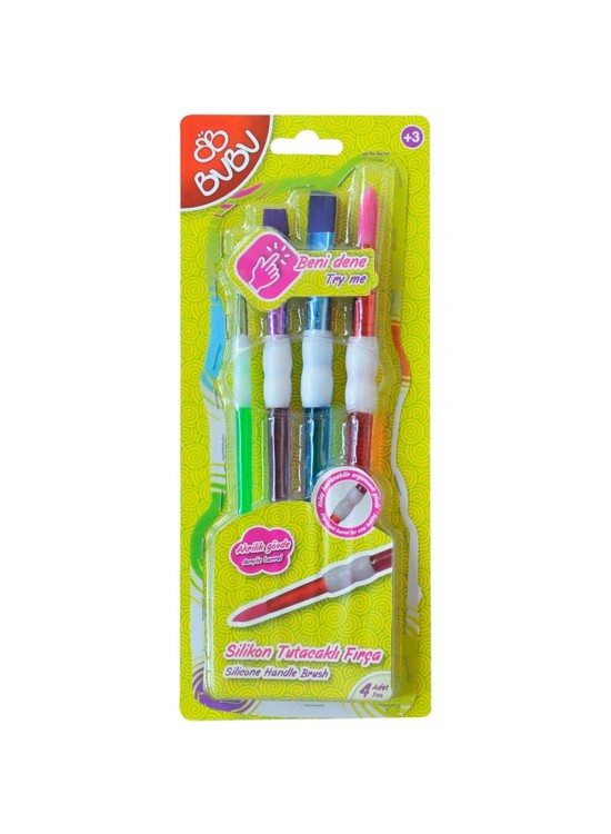 Bu-Bu Silikon Fırça Tutacaklı 4 LÜ BUBU-FR0003