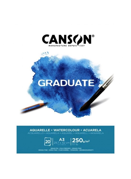 Canson Sulu Boya Bloğu Graduate 20 Syf A3 250 GR