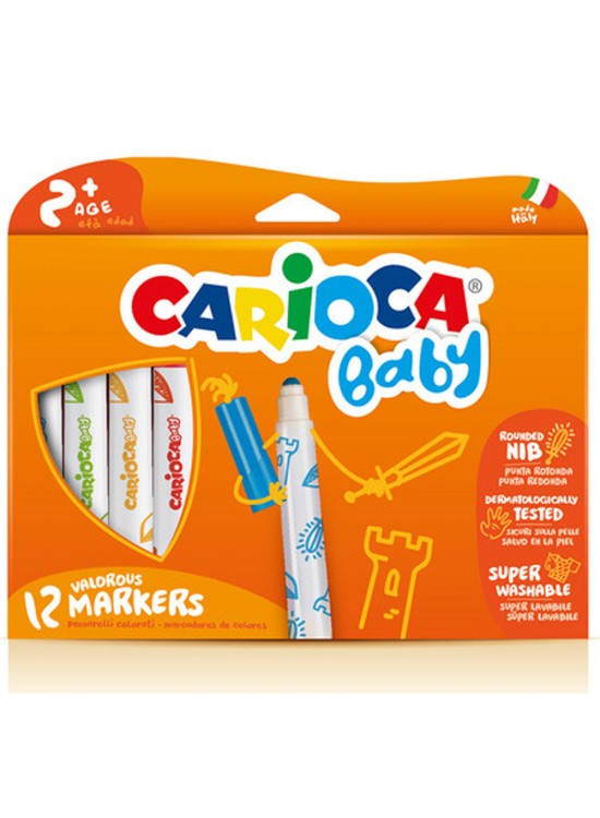 Carioca Keçeli Boya Kalemi Jumbo Bebek Süper Yıkanabilir 12 Li 42814