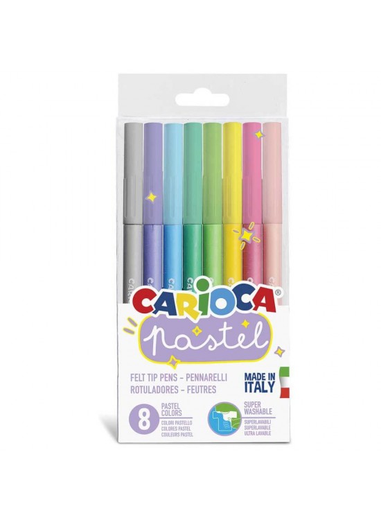 Carioca Keçeli Boya Kalemi Yıkanabilir Pastel Süper 8 Lİ 43032