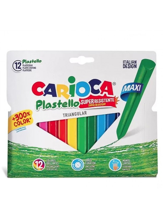 Carioca Pastel Boya Jumbo Üçgen Elle. Kir. Yıkanabilir 12 Li 42671