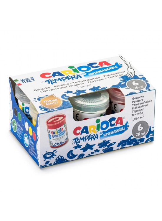 Carioca Sulu Boya Tempera Süper Yıkanabilir 6 Renk KO022