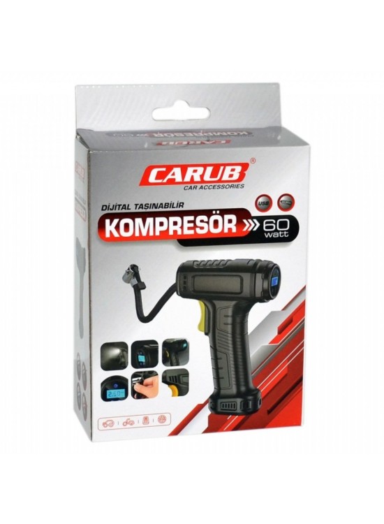 Carub Hava Kompresörü Dijital Şarjlı 60W