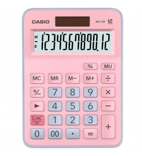 Casio Hesap Makinesi Masa Üstü 12 Hane Açık Pembe+Açık Mavi l MX-12B-PKLB