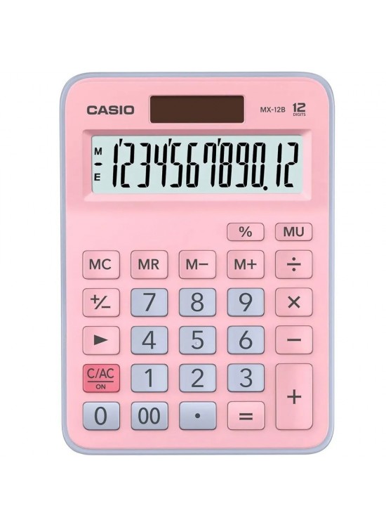 Casio Hesap Makinesi Masa Üstü 12 Hane Açık Pembe+Açık Mavi l MX-12B-PKLB