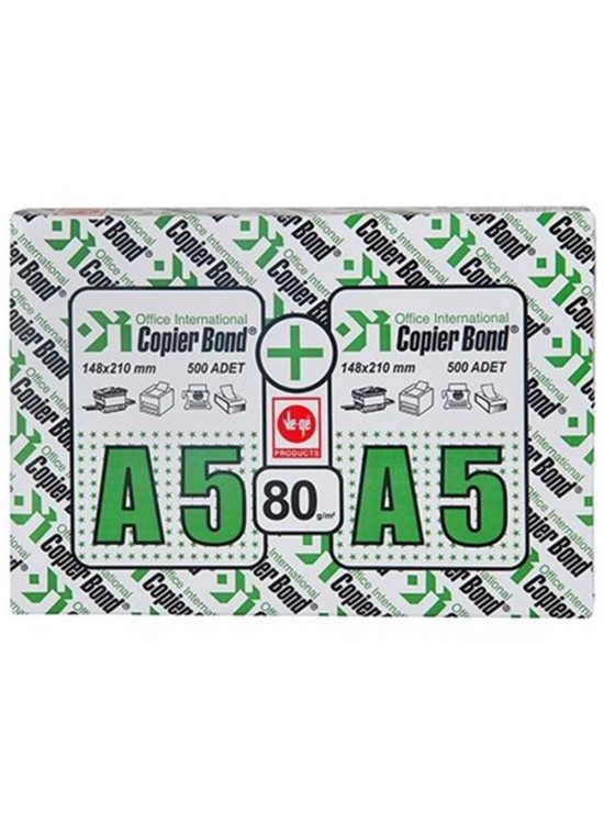 Copier Bond A5 Fotokopi Kağıdı 80gr-500 li 1 koli= 10 Paket