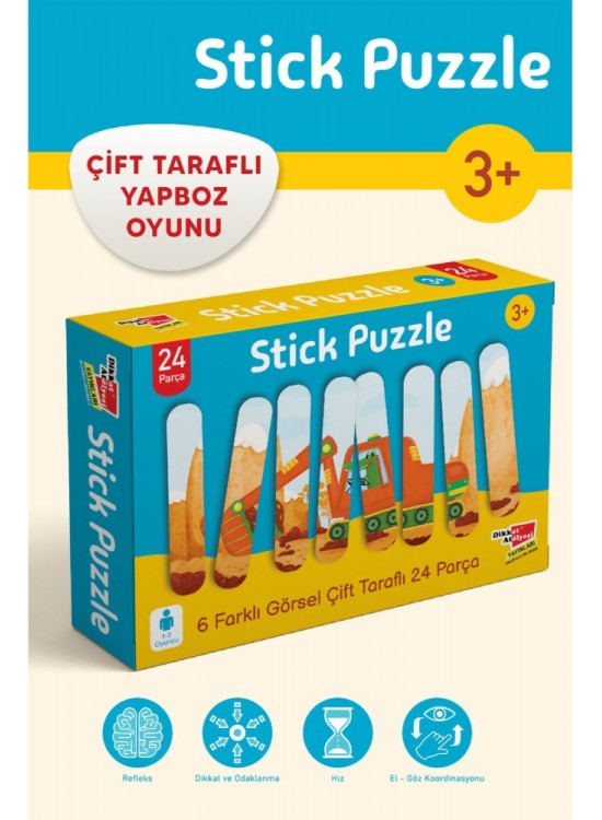 Dikkat Stick Puzzle Çubuklu Çift Taraflı Yapboz Çubukları
