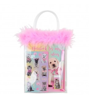 Dolphin Studıo Pets Kırtasiye Seti-tüylü Pvc Çanta PT-7746