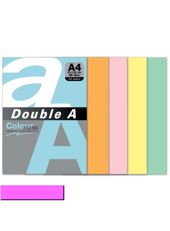 Double A Renkli Kağıt 100 LÜ A4 80 GR Pastel Pembe