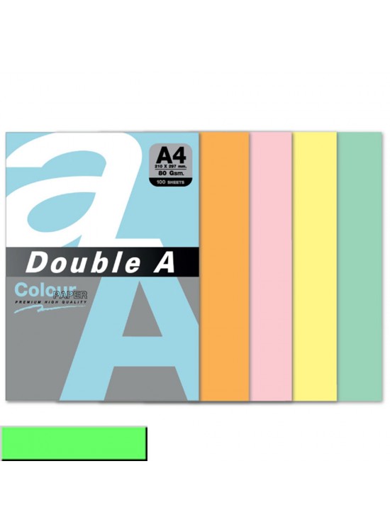 Double A Renkli Kağıt 100 LÜ A4 80 GR Pastel Zümrüt Yeşili