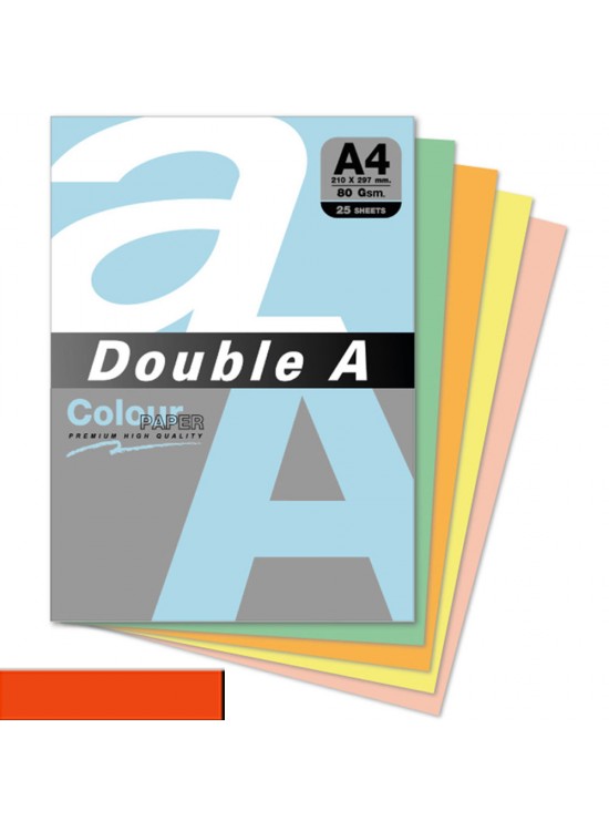 Double A Renkli Kağıt 25 Lİ A4 80 GR Safran