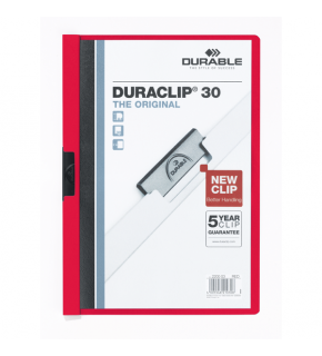 Durable Sıkıştırmalı Dosya DuraClip Ortadan Klipsli 30 Syf A4 Kırmızı 2200