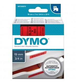 Dymo D1 Şerit 19 Mmx7mt Kırmızı/ Siyah 45807