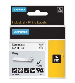 Dymo RhinoPRO Renkli Vinil 12mmx5,5m Sarı-Siyah 18432