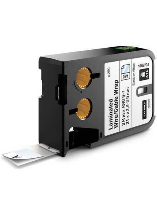 Dymo XTL LamineTel/Kablo 21x21 MM Beyaz/Siyah 250 Etiket