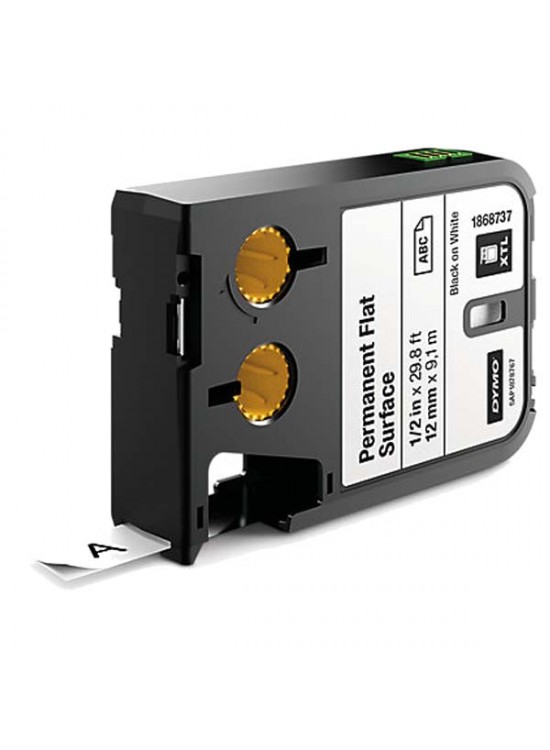 Dymo XTL Sabit Polyester Düz Yüzey 12 MM x 9,1 M Beyaz/Siyah 1868737