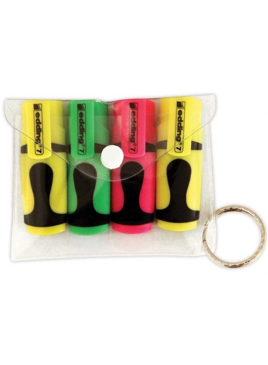 Edding Fosforlu Kalem Mini 4 LÜ Poşet Karışık ED7P499