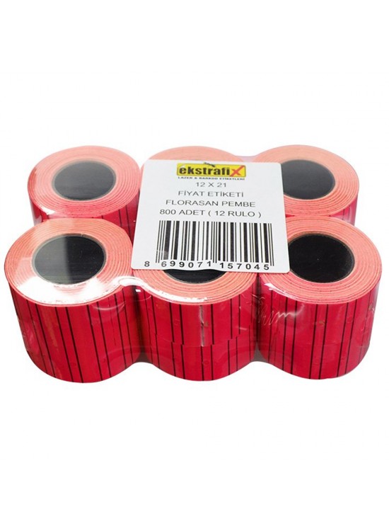 Ekstrafix Fiyat Etiketi 12x21 Florasan Pembe (1 Adet)