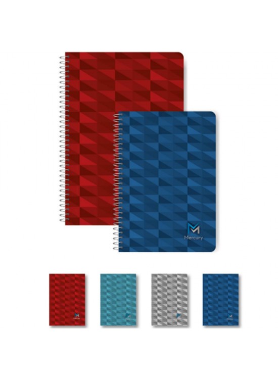 Elma Spiralli Sert Kapak Defter Mercury 17x24 140 YP Çizgili
