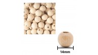 Esmay Ahşap Boncuk Krem Askılı 14Mm Yuvarlak