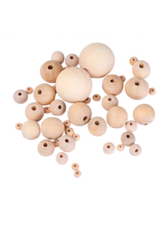 Ahşap Boncuk Natural Askılı Karışık