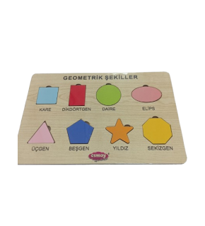 Ahşap Geometrik Şekiller Puzzle