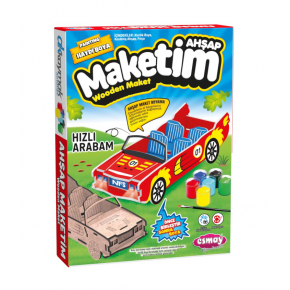 Ahşap Maket Boyama Hızlı Arabam 3068