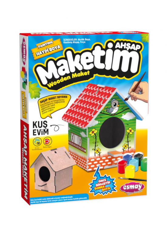 Ahşap Maket Boyama Kuş Evim 3067