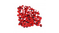 Ahşap Uğur Böceği Kırmızı Askılı 19mm 40 Lı