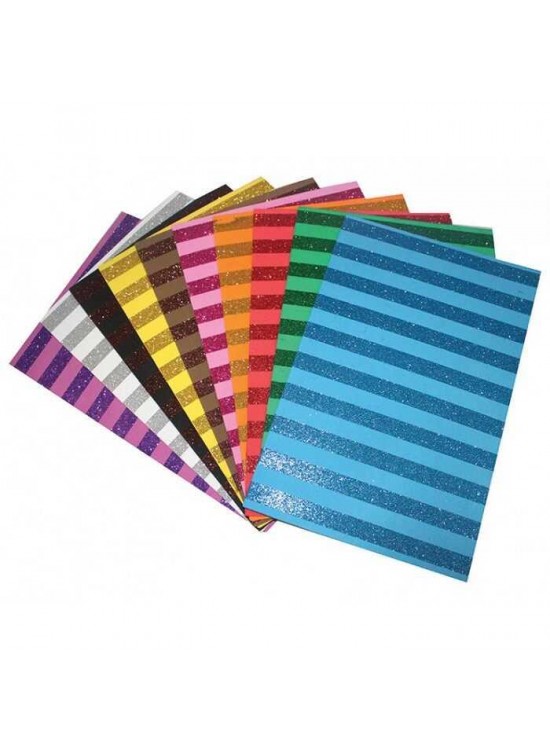 Eva 50X70 Simli Çizgili Karışık 10 lu Lino