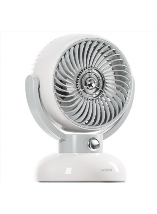 Everest EFN12 Krem 1200mAh 3 Hız Kademe Led Işıklı Retro Masaüstü Usb Fan