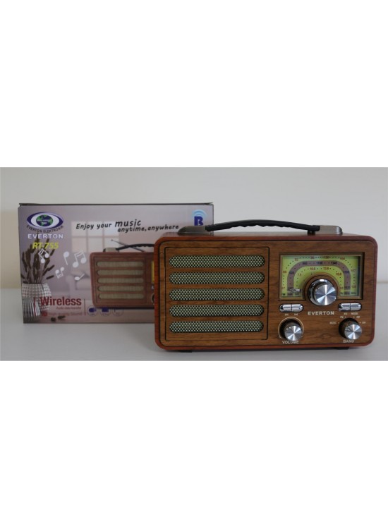 Everton Rt-755 Bluetooth Fm-Usb-Tf-Aux Şarjlı Nostaljik Radyo