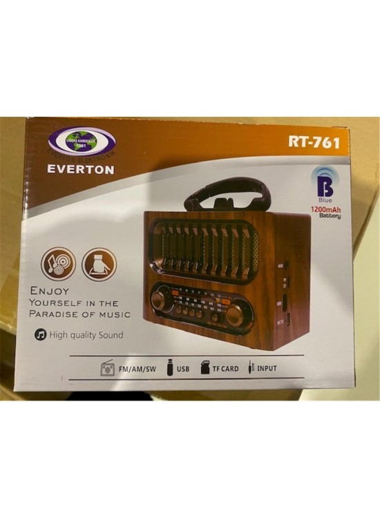 Everton Rt-761 -Usb-Tf-Am-Fm-Sw-Blue-Connect-Tws-Usb Şarj Nostaljik Radyo