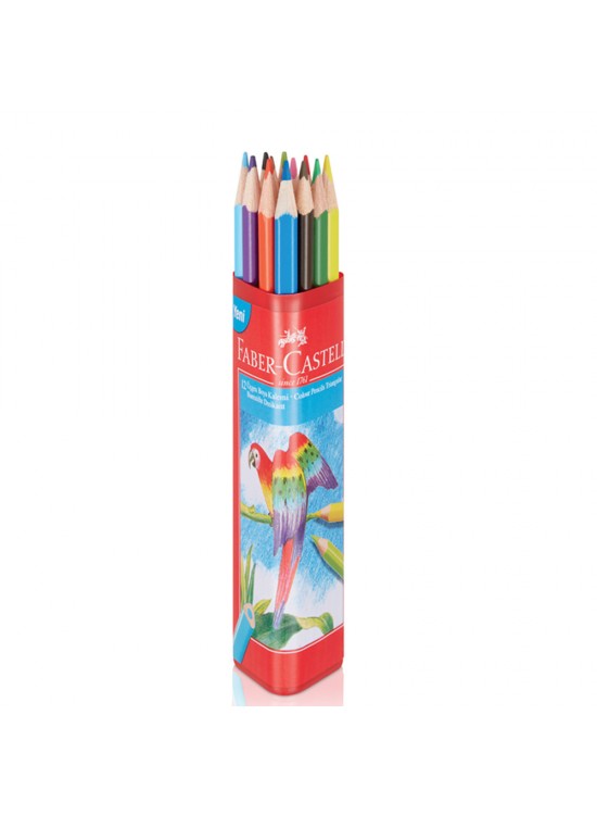 Faber-Castell Kuru Boya Tam Boy Üçgen Plastik Tüp 12 Renk 5171 113313