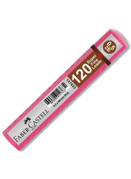 Faber-Castell Min Grip Süper Fine Lead 2B 120 Lİ 60 mm 0.5 mm Pembe 5090 127622 (1 Adet)