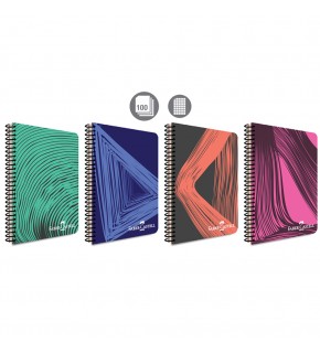 Faber-Castell Spiralli Defter Plastik Kapak Waves 100 YP Kareli