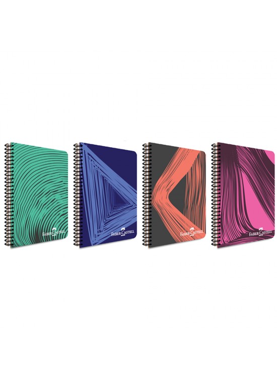 Faber-Castell Spiralli Defter Plastik Kapak Waves 80 YP Çizgili