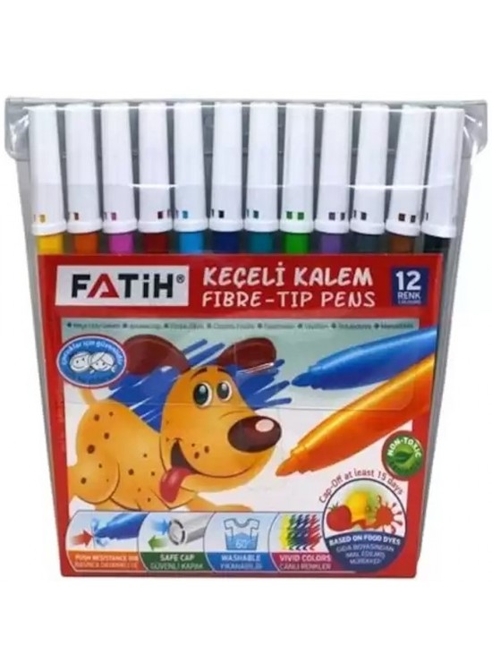 Fatih Keçeli Kalem Slim 12 Renk 34015