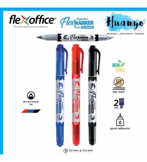 Flexoffice Permanent Marker Çift Taraflı Mavi Mürekkep 12 Lİ FO-PM07