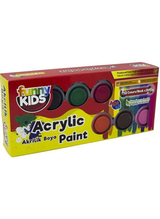 Funny Kids Akrilik Boya 12 Renk 25 ML 1550