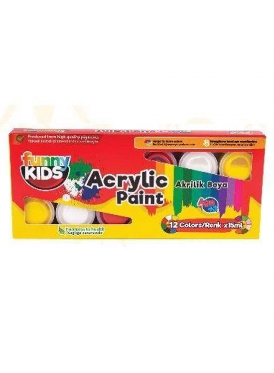 Funny Kids Akrilik Boya 15 ML 12 Li Set 3150