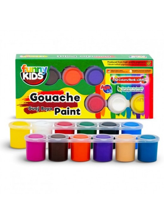 Funny Kids Guaj Boya 12 Lı Set 25 ML