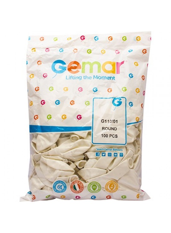 Gemar Balon G120 33Cm 100 Lü Beyaz #01
