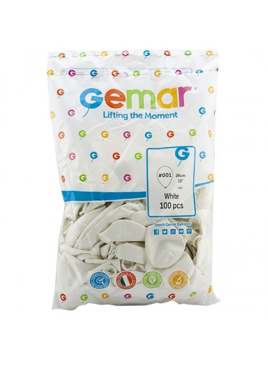 Gemar Balon G90 26Cm 100 Lü Beyaz 01