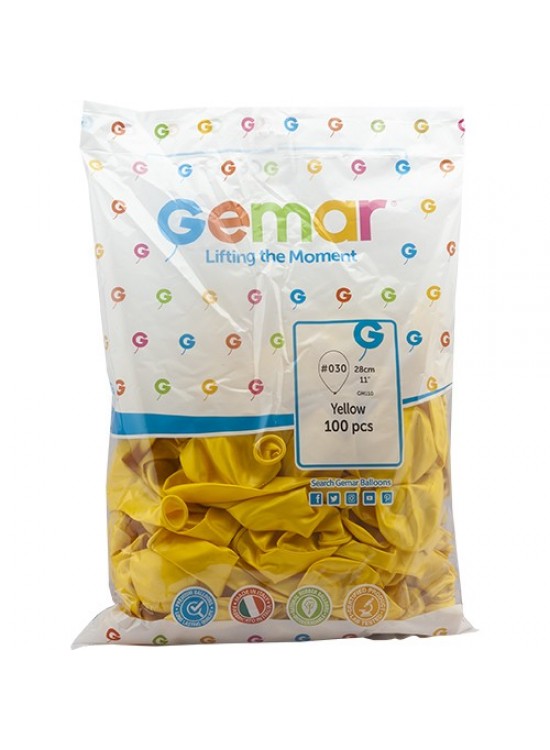 Gemar Metalik Balon Gm110 28Cm 100 Lü Sarı 030