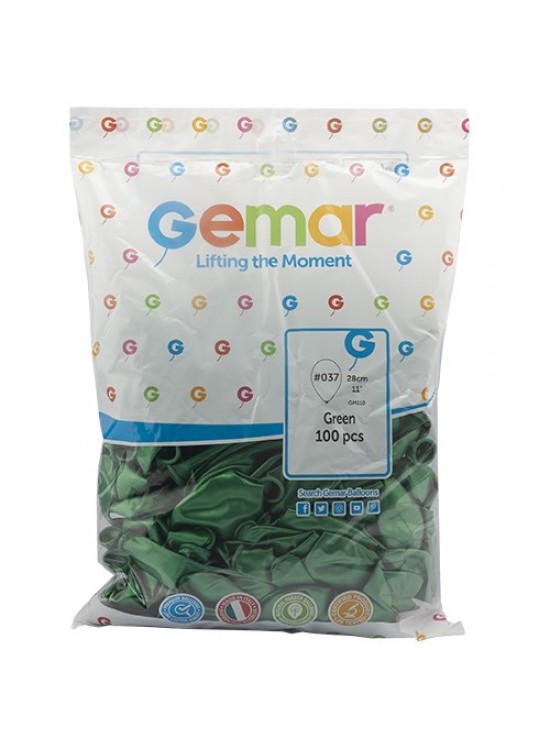 Gemar Metalik Balon Gm110 28Cm 100 Lü Yeşil 037