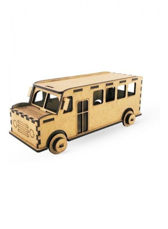 Giftölye 3D Ahşap Otobüs Maketi Hm-010